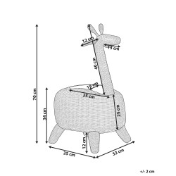 Kosz na zabawki Żyrafa HAINAN Rattan Naturalny