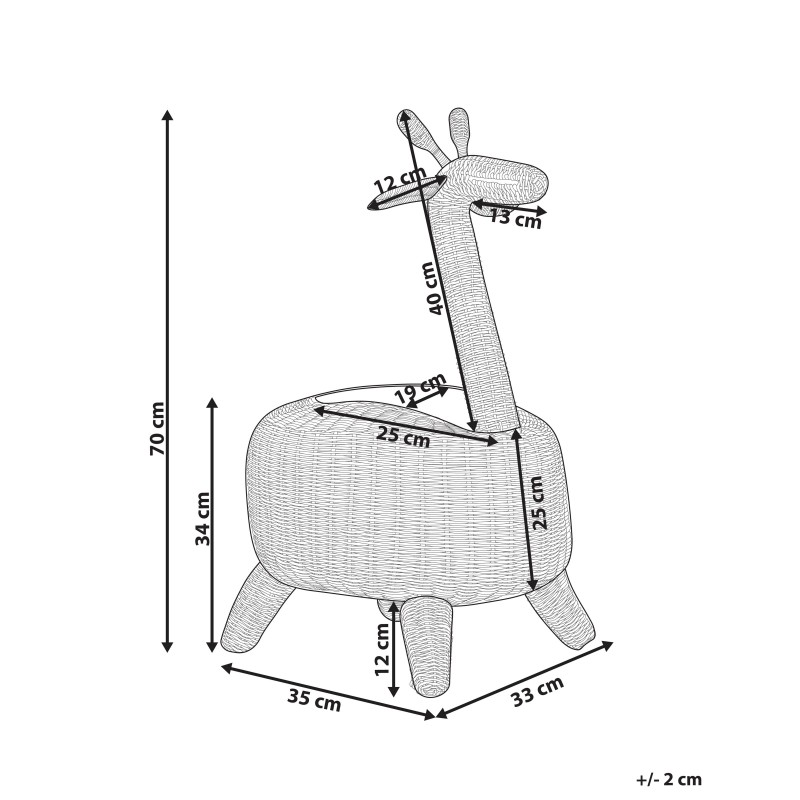 Kosz na zabawki Żyrafa HAINAN Rattan Naturalny