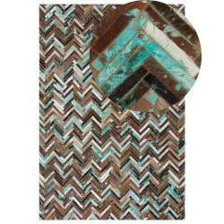 Dywan patchwork skórzany 160 x 230 cm wielokolorowy AMASYA