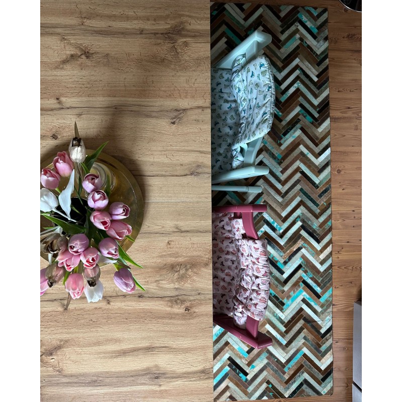 Dywan patchwork skórzany 160 x 230 cm wielokolorowy AMASYA