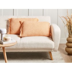 Zestaw 2 poduszek dekoracyjnych TANSY Bawełna 40 x 60 cm Pomarańczowy Jednolity