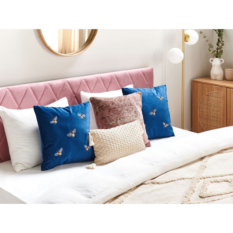 Zestaw 2 poduszek dekoracyjnych TALINUM Welur 45 x 45 cm Niebieski Wzór zwierzęcy