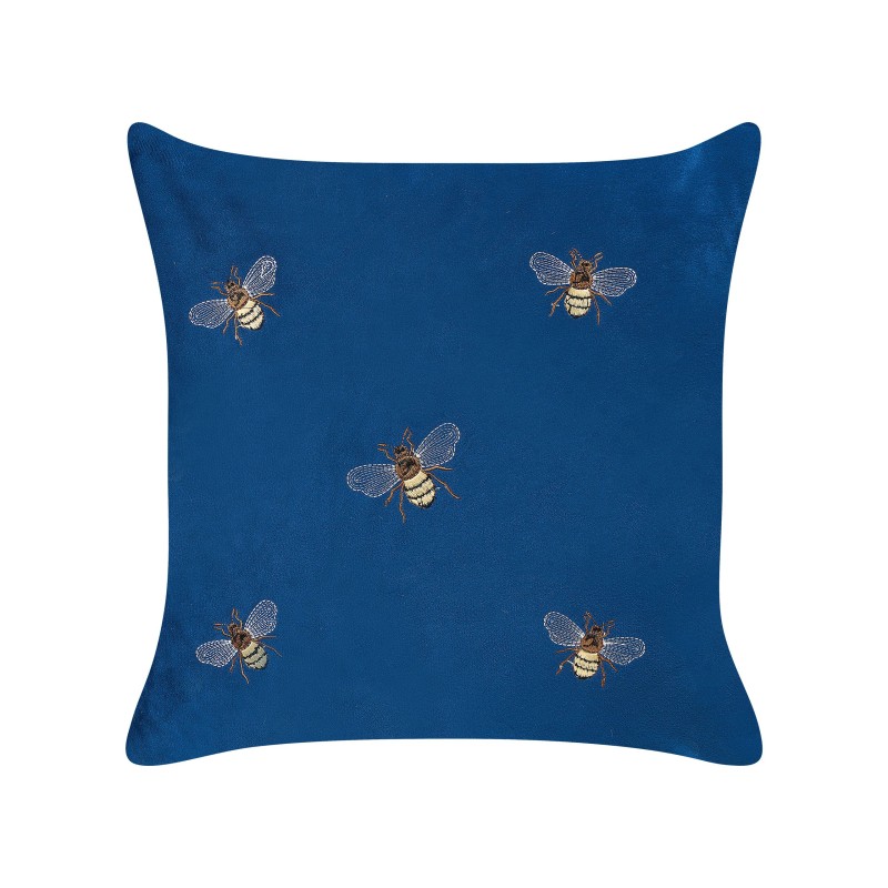 Zestaw 2 poduszek dekoracyjnych TALINUM Welur 45 x 45 cm Niebieski Wzór zwierzęcy