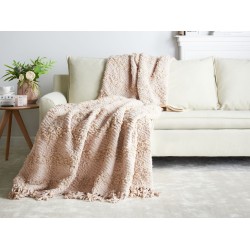 Koc VELLA Bawełna 200 x 220 cm Pastelowy róż