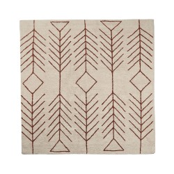Dywan bawełniany 200 x 200 cm beżowy z brązowym AKOREN