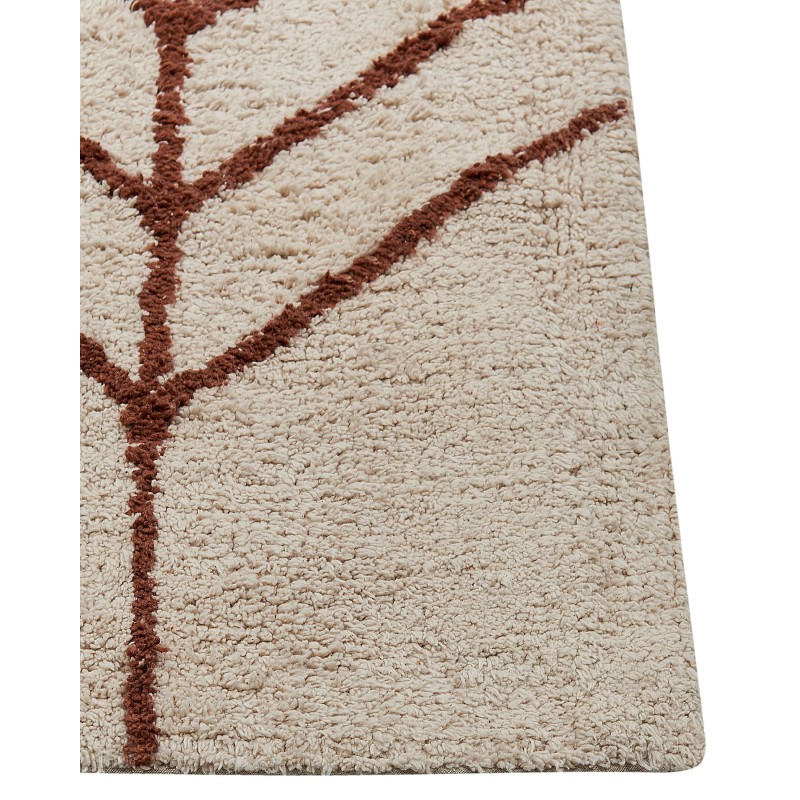 Dywan bawełniany 200 x 200 cm beżowy z brązowym AKOREN