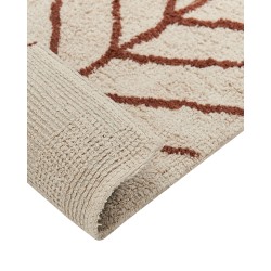 Dywan bawełniany 200 x 200 cm beżowy z brązowym AKOREN