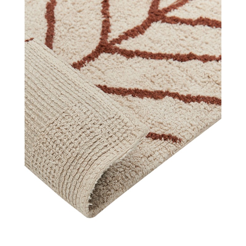 Dywan bawełniany 200 x 200 cm beżowy z brązowym AKOREN