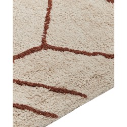 Dywan bawełniany 200 x 200 cm beżowy z brązowym AKOREN