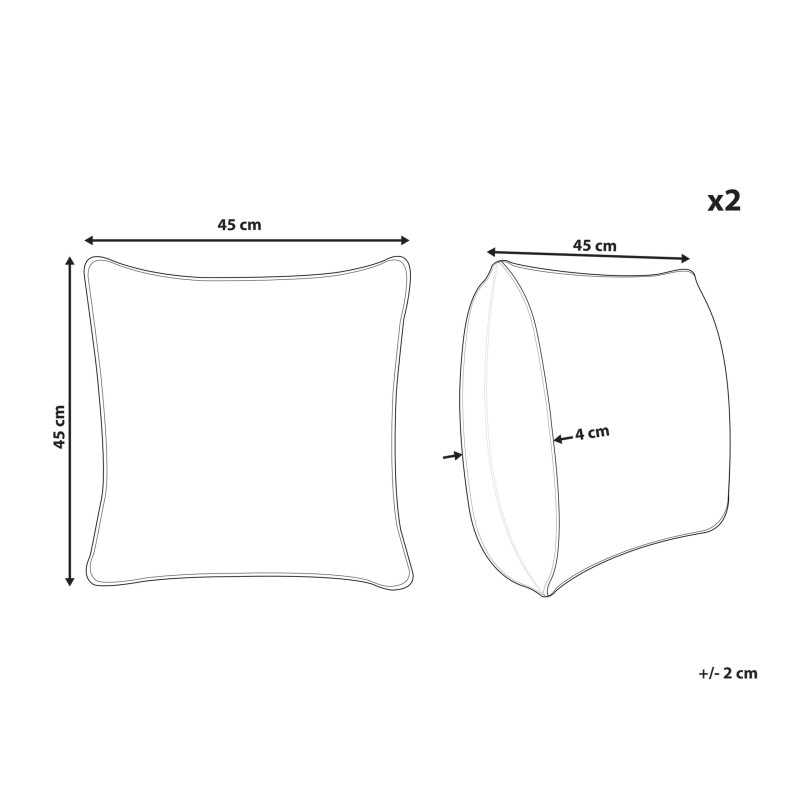 Zestaw 2 poduszek dekoracyjnych LEUZEA Boucle 45 x 45 cm Pastelowy róż Jednolity