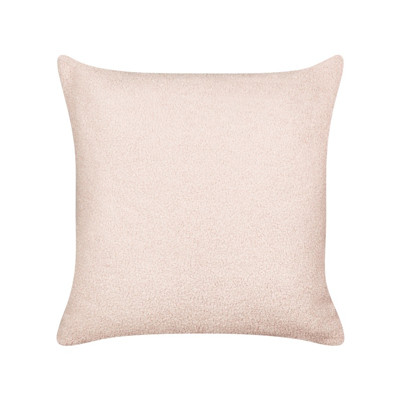 Zestaw 2 poduszek dekoracyjnych LEUZEA Boucle 45 x 45 cm Pastelowy róż Jednolity