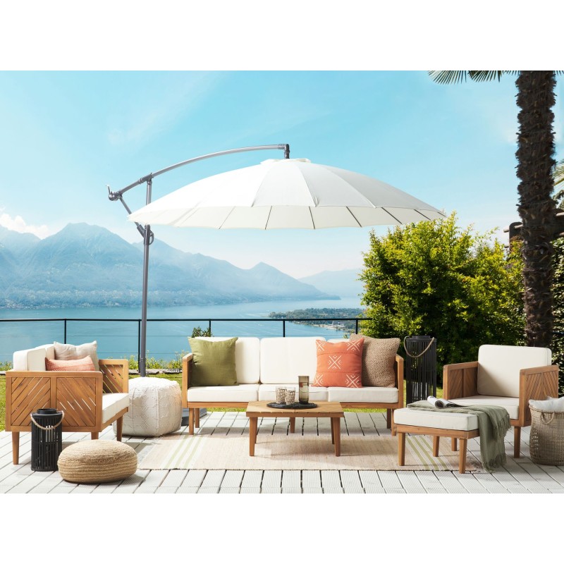 Zestaw ogrodowy ze stolikiem i otomaną dla 6 osób BARATTI Drewno akacjowe Brązowy