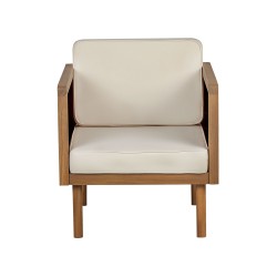 Zestaw ogrodowy ze stolikiem i otomaną dla 6 osób BARATTI Drewno akacjowe Brązowy