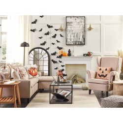 Zestaw 2 poduszek dekoracyjnych SEBES Welur 45 x 45 cm Beżowy Wzór abstrakcyjny