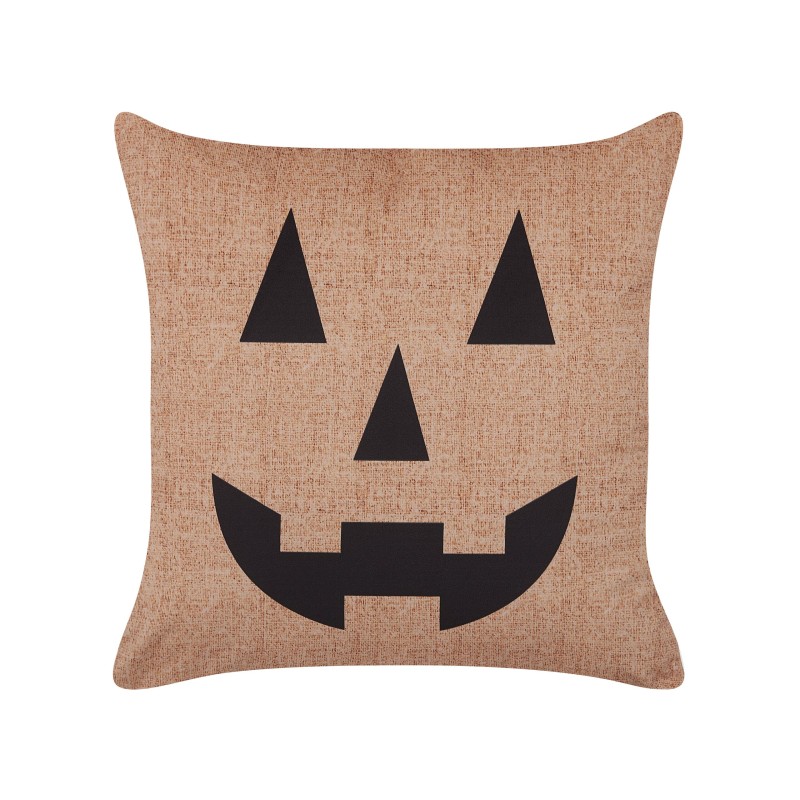 Zestaw 2 poduszek dekoracyjnych SEBES Welur 45 x 45 cm Beżowy Wzór abstrakcyjny