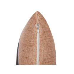 Zestaw 2 poduszek dekoracyjnych SEBES Welur 45 x 45 cm Beżowy Wzór abstrakcyjny