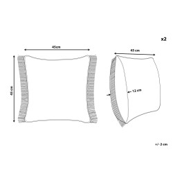 Zestaw 2 poduszek dekoracyjnych LONAR 45 x 45 cm Piaskowy