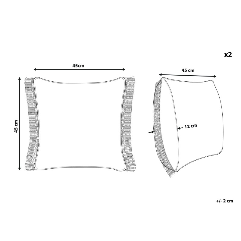 Zestaw 2 poduszek dekoracyjnych LONAR 45 x 45 cm Piaskowy
