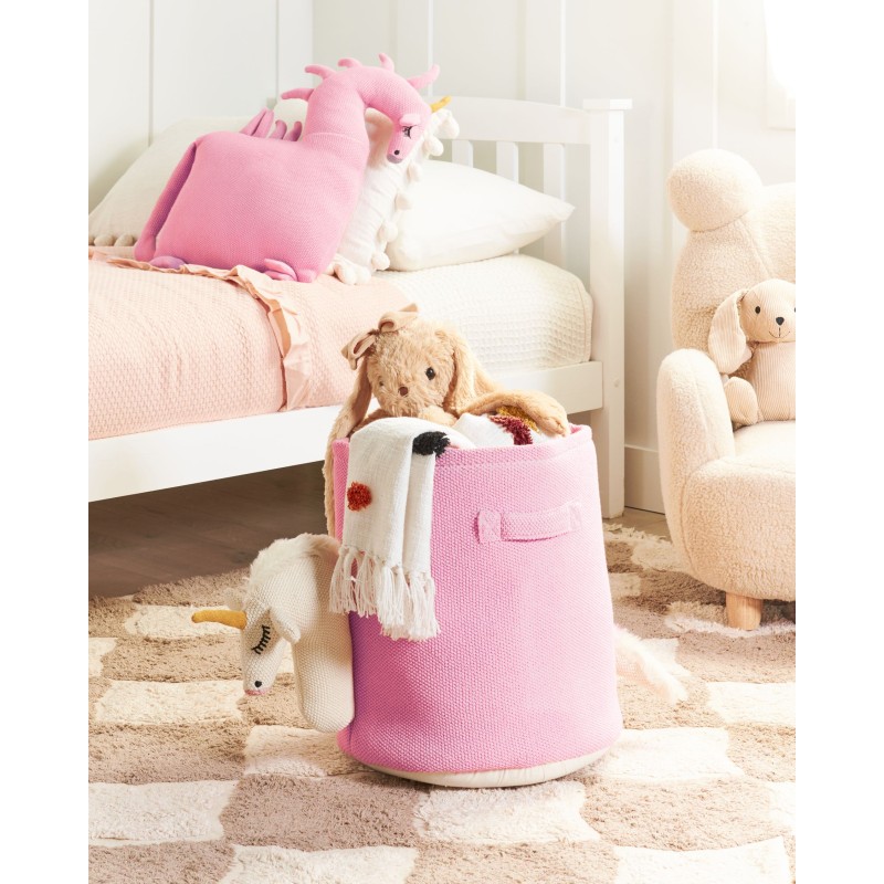 Kosz na zabawki Jednorożec NARROTI Bawełna Różowy