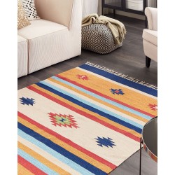 Dywan bawełniany kilim 140 x 200 cm wielokolorowy TARONIK
