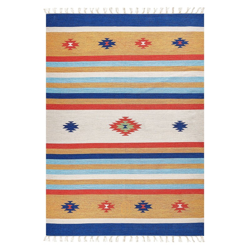 Dywan bawełniany kilim 140 x 200 cm wielokolorowy TARONIK