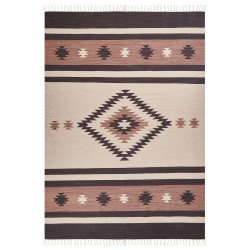 Dywan bawełniany kilim 200 x 300 cm beżowo-brązowy ARAGATS