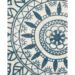 Dywan okrągły z juty ⌀ 120 cm niebieski ANADERE