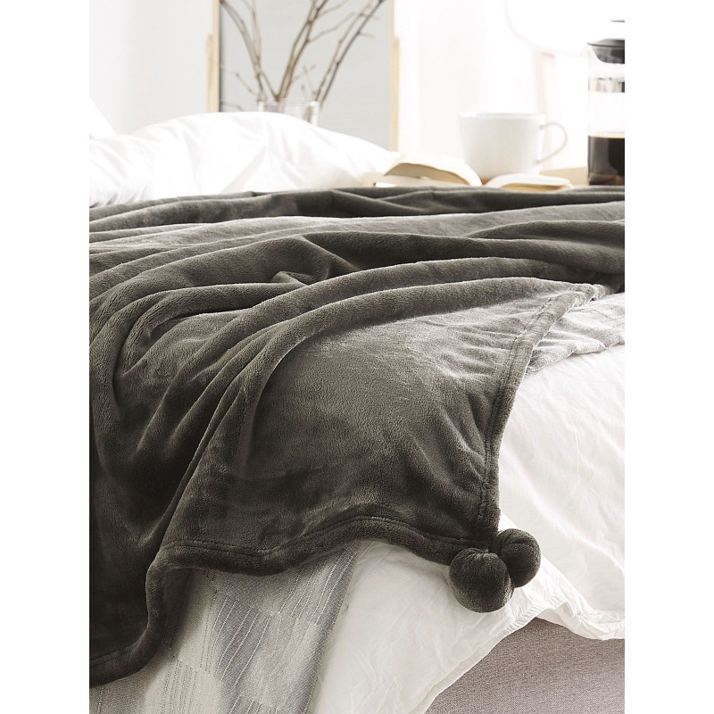 Koc TERKE 200 x 220 cm Ciemnoszary