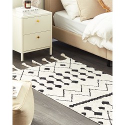Dywan bawełniany 80 x 150 cm biało-czarny KHEMISSET