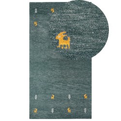 Dywan wełniany gabbeh 80 x 150 cm zielony CALTI