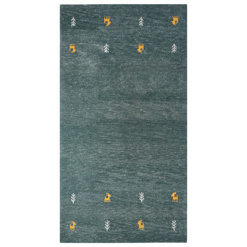 Dywan wełniany gabbeh 80 x 150 cm zielony CALTI