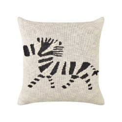2 bawełniane poduszki dla dzieci z motywem zebry 45 x 45 cm beżowe JABORI
