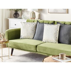 Zestaw 2 poduszek dekoracyjnych SEDUM Bawełna 45 x 45 cm Biały Złoty Wzór geometryczny