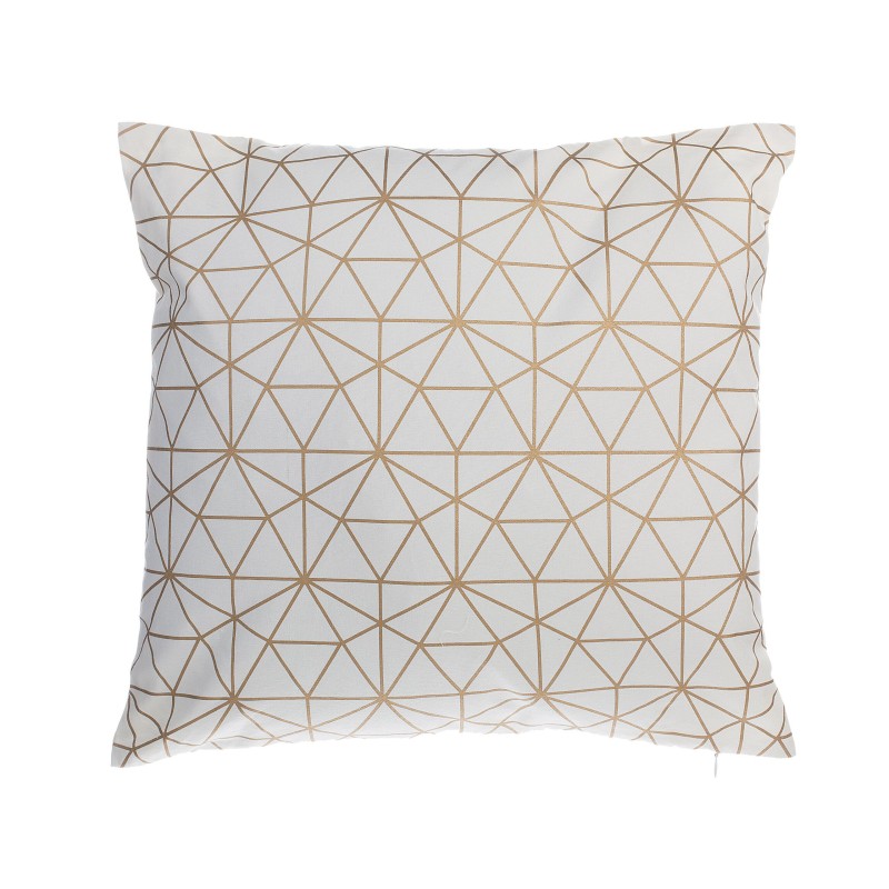 Zestaw 2 poduszek dekoracyjnych SEDUM Bawełna 45 x 45 cm Biały Złoty Wzór geometryczny