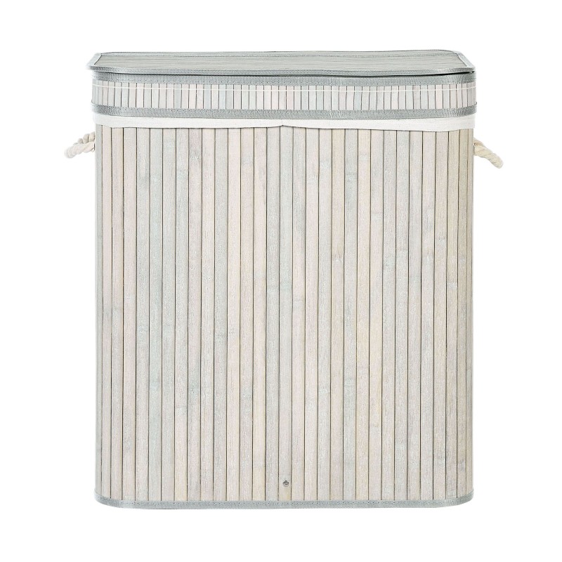 Kosz bambusowy z pokrywką szary KALTHOTA