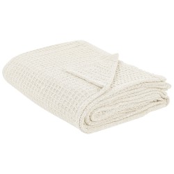 Narzuta na łóżko CHAGYL Bawełna 200 x 220 cm Jasnobeżowy