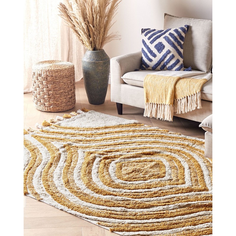 Dywan bawełniany 160 x 230 cm beżowo-żółty BINGOL