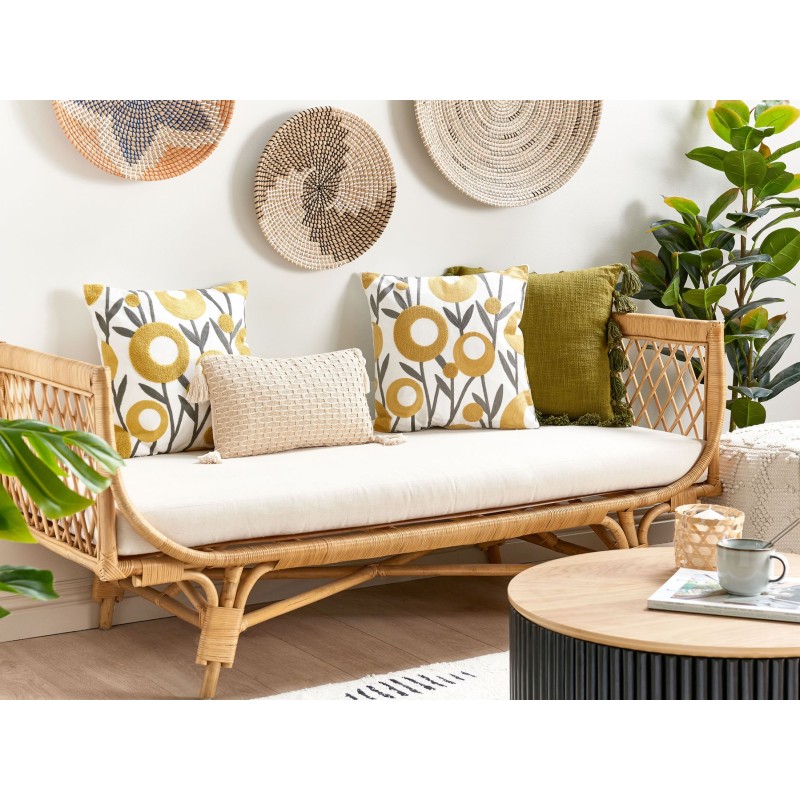 Zestaw 2 poduszek dekoracyjnych SHALLOT Bawełna 45 x 45 cm Kolorowy Wzór kwiatowy