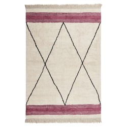 Dywan bawełniany 140 x 200 cm beżowo-różowy AFSAR