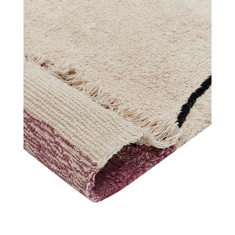 Dywan bawełniany 140 x 200 cm beżowo-różowy AFSAR