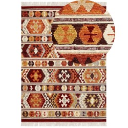 Dywan wełniany kilim 160 x 230 cm wielokolorowy AYGAVAN
