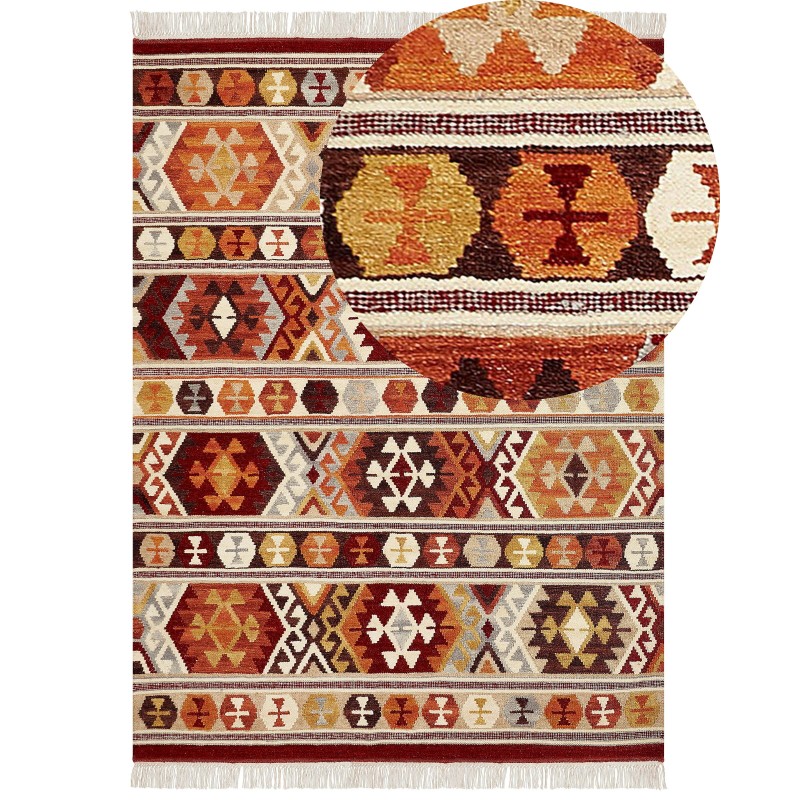 Dywan wełniany kilim 160 x 230 cm wielokolorowy AYGAVAN