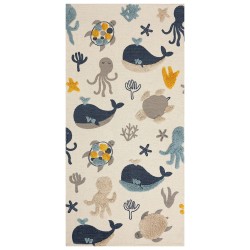 Dywan dziecięcy bawełniany w zwierzęcy wzór 80 x 150 cm wielokolorowy PORSEA