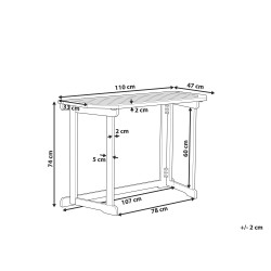 Stolik balkonowy TREIA 110 cm 47 cm Drewno akacjowe Brązowy
