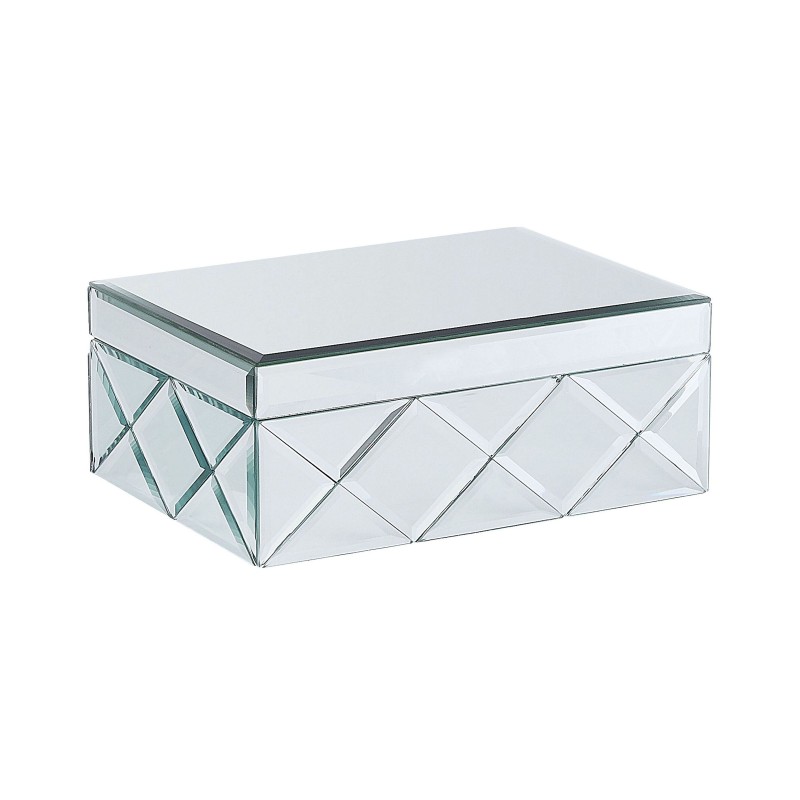 Szkatułka na biżuterię GORRON Szkło Srebrny