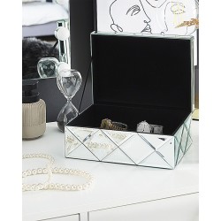 Szkatułka na biżuterię GORRON Szkło Srebrny