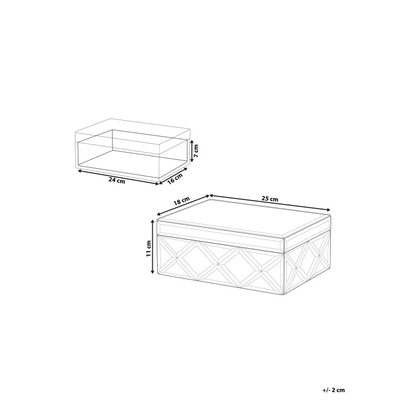 Szkatułka na biżuterię GORRON Szkło Srebrny