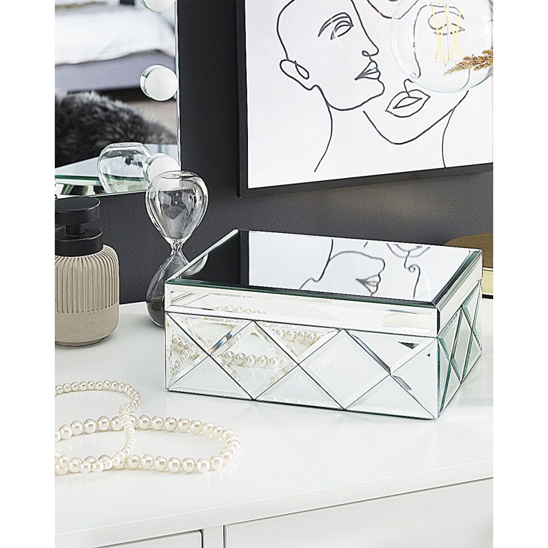 Szkatułka na biżuterię GORRON Szkło Srebrny