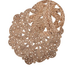 Dywan okrągły z juty ø 120 cm beżowy BUCAK