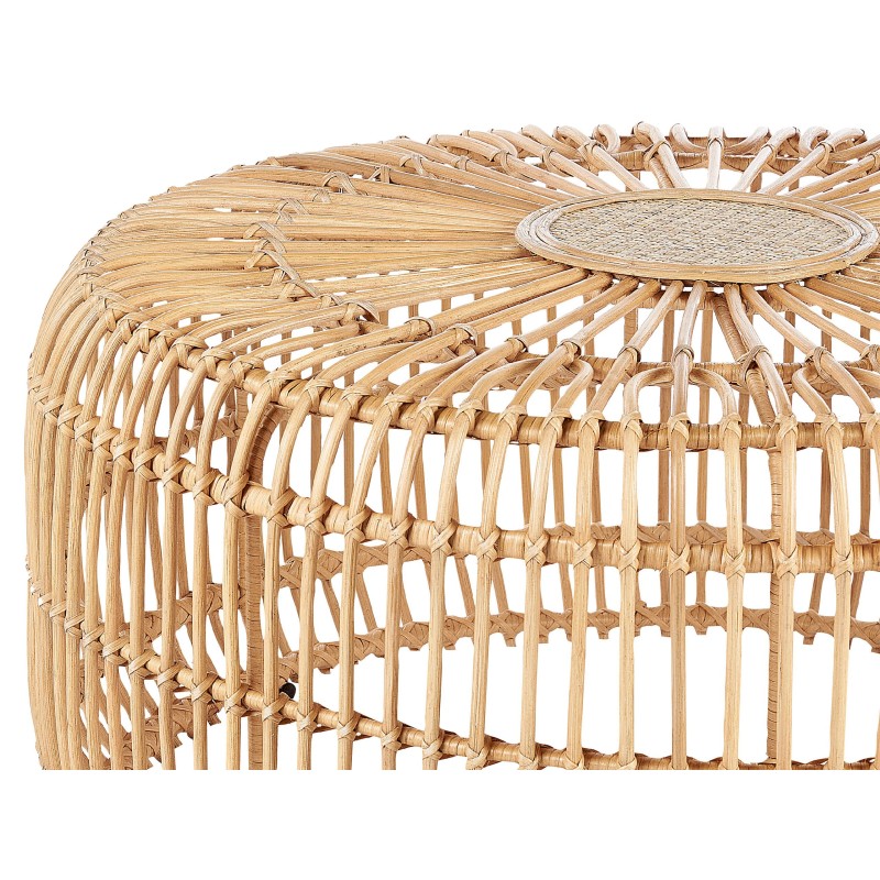 Stolik ogrodowy rattanowy okrągły ⌀ 85 cm naturalny RANDAZZO